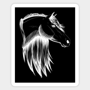 White Horse Sketch Magnet